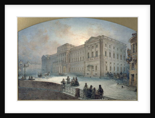 View of the Mariinsky Palace in Winter, 1863 by Vasili Semenovich Sadovnikov
