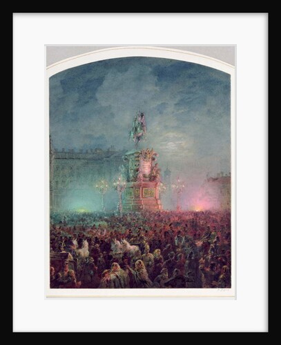 The Unveiling of the Nicholas I Memorial in St. Petersburg, 1857 by Vasili Semenovich Sadovnikov