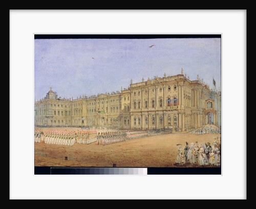 Review at the Winter Palace in St. Petersburg, 1840s by Vasili Semenovich Sadovnikov