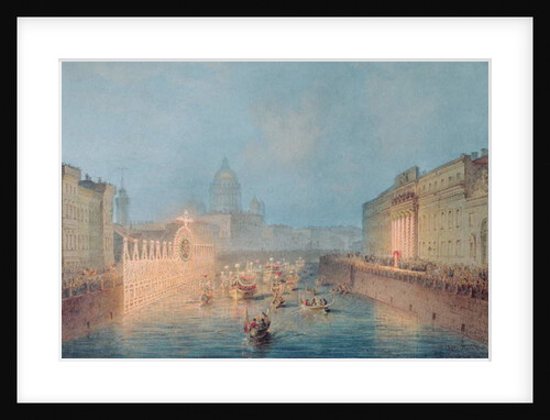 Illumination at the Moyka in St. Petersburg, 1856 by Vasili Semenovich Sadovnikov