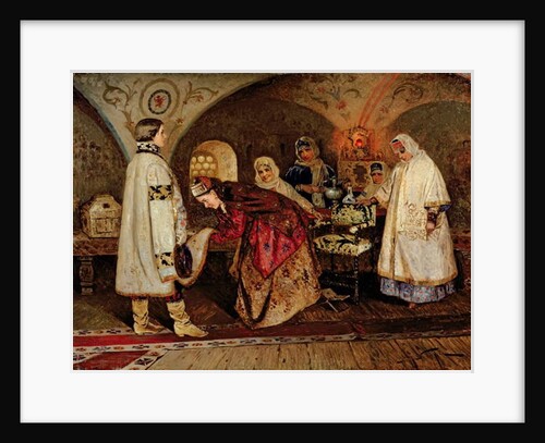 Tsar Alexei Mikhailovich Meeting His Bride, Maria Miloslavasky, 1887 by Mikhail Vasilievich Nesterov