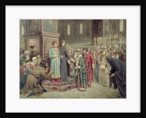 Council calling Michael F. Romanov to the Reign, 1880 by Aleksei Danilovich Kivshenko