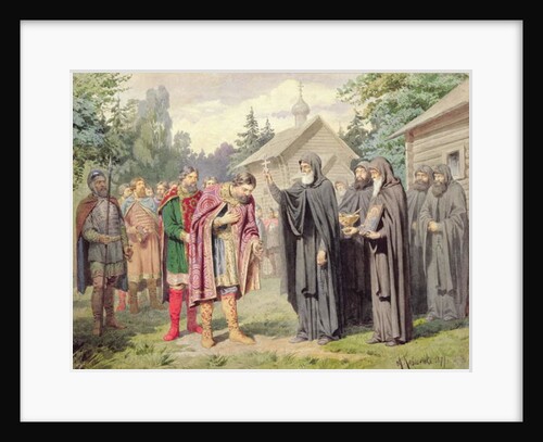 Duke Dimitry and St. Sergy at Redonezh before Battle with Tartars, 1880 by Aleksei Danilovich Kivshenko