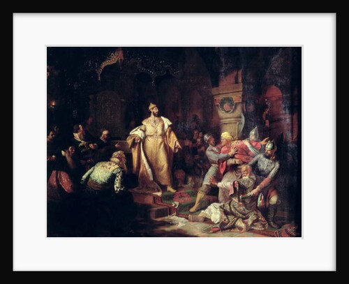 Tsar Ivan III Tearing the Deed of Tatar Khan, 1862 by Nikolai Semenovich Shustov