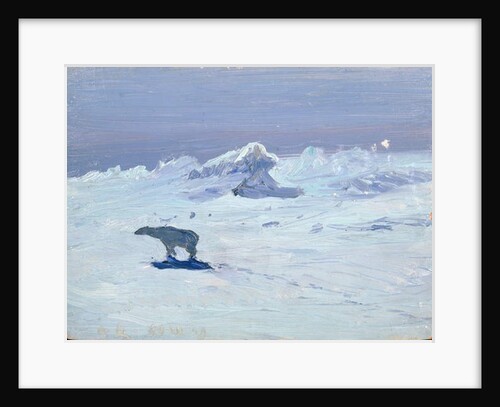 A Polar Bear Hunting in Moonlit Night, 1899 by Aleksandr Alekseevich Borisov