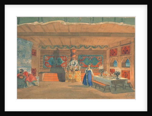 Stage design for Rimsky-Korsakov's opera the 'The Tsar's bride', 1920 by Boris Mikhailovich Kustodiev