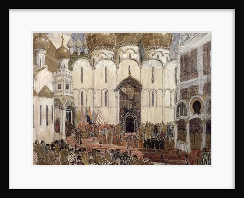 A Square in the Moscow Kremlin', stage design for the Prologue, Scene 2 from the opera 'Boris Godunov' by Modest Petrovich Mussorgsky, 1908 by Aleksandr Jakovlevic Golovin