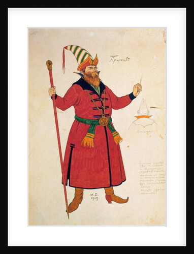 Costume design for 'The Golden Cockerel' by Rimsky-Korsakov, 1909 by Ivan Bilibin