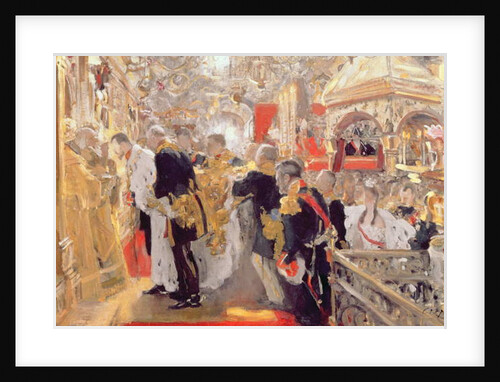 The Crowning of Emperor Nicholas II in the Assumption Cathedral, 1896 by Valentin Aleksandrovich Serov