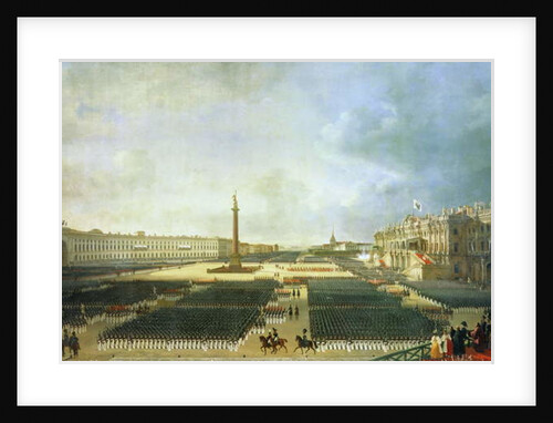 The Consecration of the Alexander Column in St. Petersburg on August 30th 1834 by Adolphe Ladurner
