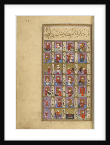 Occupations connected with the seven planets by Turkish School
