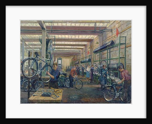 The Moscow Cycle Works, c.1930 by Nikolay Vassilyevich Pinegin