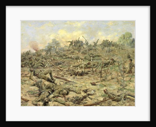 The Russian Infantry Attacking the German Entrenchments, 1918 by Pyotr Pavlovich Karyagin