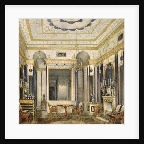 The Drawing Room of the Empress Maria Alexandrovna in the Great Palais in Tsarskoye Selo by Eduard Hau