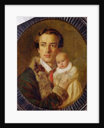Portrait of Alexander Herzen with his son, 1840 by Alexander Lavrentievich Vitberg