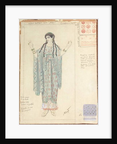 Lady-in-waiting, costume design for 'Hippolytus' by Euripides by Leon Bakst