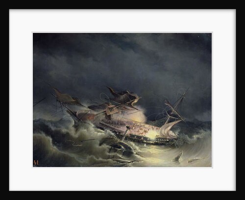 The disaster of the Liner Ingermanland at Shagerrake near Norway on the 30th August 1842, 1843 by Konstantin Vassilyevich Krugovikhin