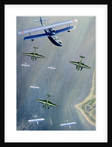 Seaplanes, 1933 by Boris Ivanovich Tsvetkov