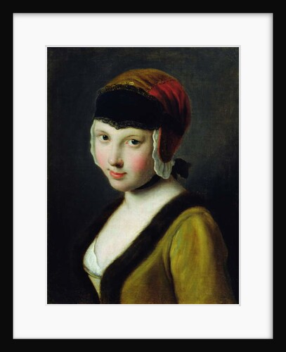 A girl with a black mask by Pietro Antonio Rotari