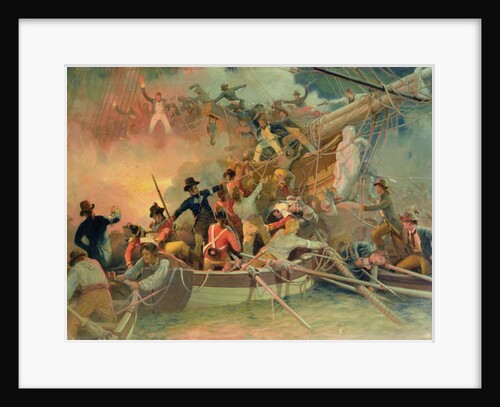 The English navy conquering a French ship near the Cape Camaro by English School