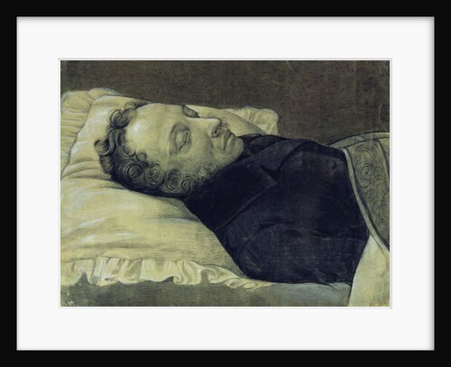 Portrait of Alexander Pushkin on his deathbed, 1837 by Alexander Alexeyevich Koslov
