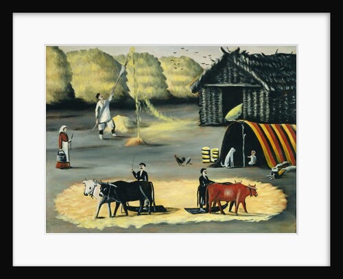 Threshing the floor in a Georgian country village, 1915 by Niko Pirosmani