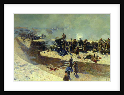 The Alexander battery attacking the English-French fleet on October 5th 1854, 1905 by Franz Roubaud