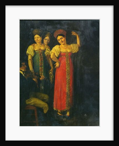 Violinist and three women dancing by School Russian