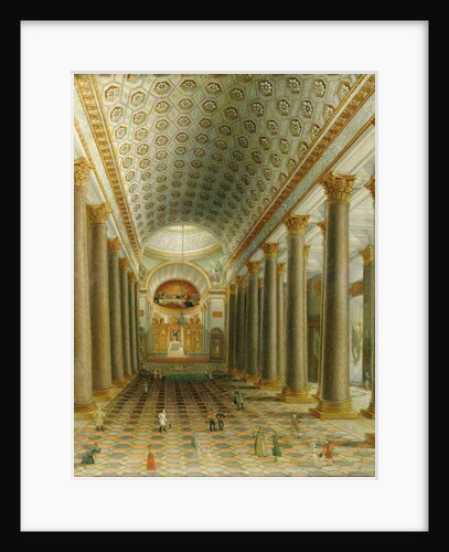 Interior view of the Kazan Cathedral in St. Petersburg by School Russian