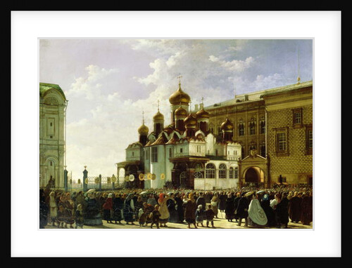 Easter procession at the Maria Annunciation Cathedral in Moscow, 1860 by Karl-Fridrikh Petrovich Bodri