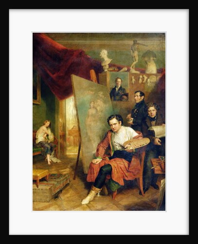 In the studio of the painter, 1832 by Wilhelm August Golicke