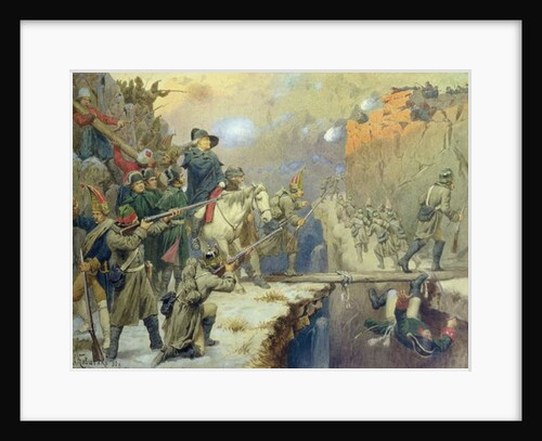 Suvorov crossing the Devil's Bridge in 1799, 1880 by Aleksei Danilovich Kivshenko