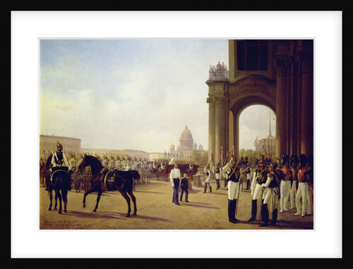 Parade at the Palace Square in St. Peterburg by Adolphe Ladurner