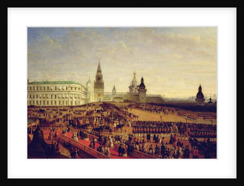 Military parade during the Coronation of Alexander II in the Moscow Kremlin on the 18th February 1855, 1856 by Gustav Schwarz