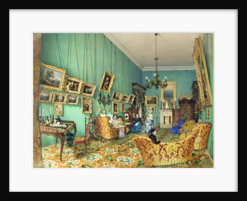 Interior of a living room, 1847 by Luigi (1814-91) Premazzi