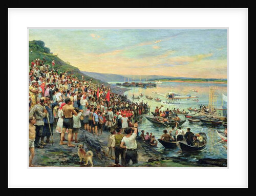 Arrival of a seaplane in Ulyanovsk in 1927 by Ivan Petrovich Guryev