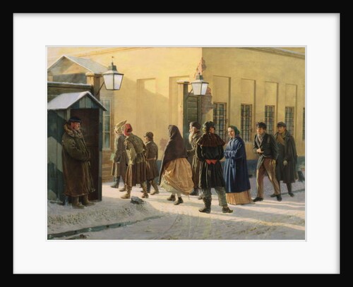 A street scene, outside a prison, 1868 by Vasili Georgievich Malyschev