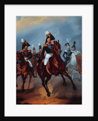 Nicholas I with his officers, 1835 by Franz Kruger
