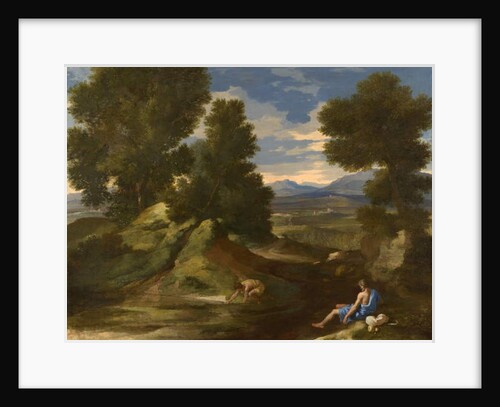 Landscape with a Man scooping Water from a Stream, c.1637 by Nicolas Poussin
