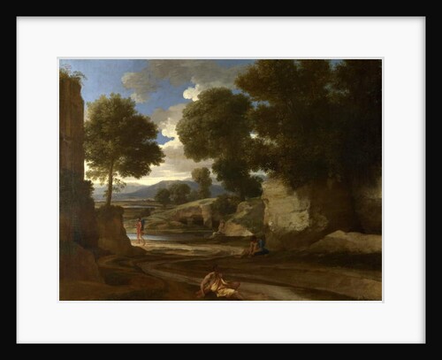 Landscape with Travellers Resting, c.1638 by Nicolas Poussin