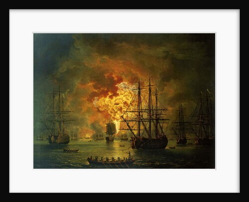 The Destruction of the Turkish Fleet at the Bay of Chesma, 1772 by Jacob-Philippe Hackert