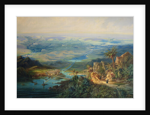 The Suez Canal, 1864 by Albert Rieger