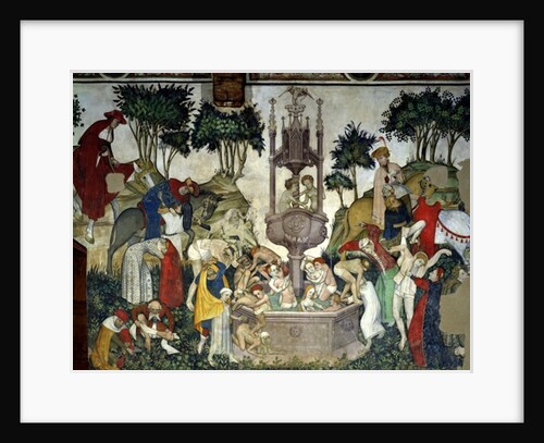 The Fountain of Life, detail of people arriving and bathing in the fountain, 1418-30 by Giacomo Jaquerio