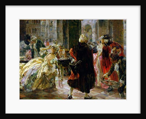 The Cafe Florian in the 18th Century, 1914 by Alessandro Milesi