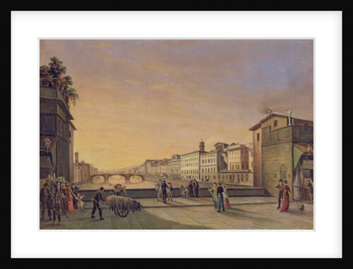 View of the Arno from the Ponte Vecchio, Florence by Guiseppe (attr. to) Gherardi