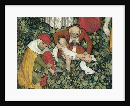 The Fountain of Life, detail of elderly men undressing, 1418-30 by Giacomo Jaquerio