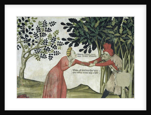 The Fountain of Life, detail of a man pulling a woman into a copse, 1418-30 by Giacomo Jaquerio