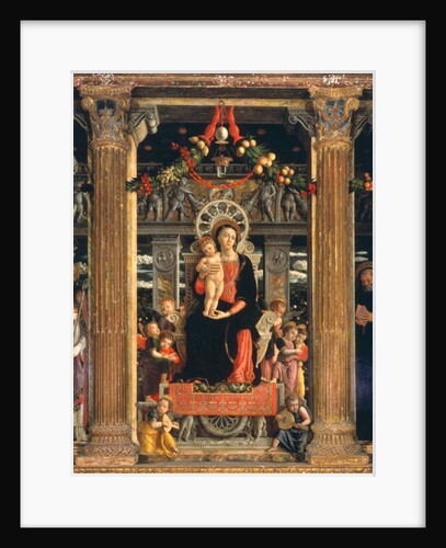 Virgin and Child with Angels, central panel from the Altarpiece of St. Zeno of Verona, 1456-60 by Andrea Mantegna
