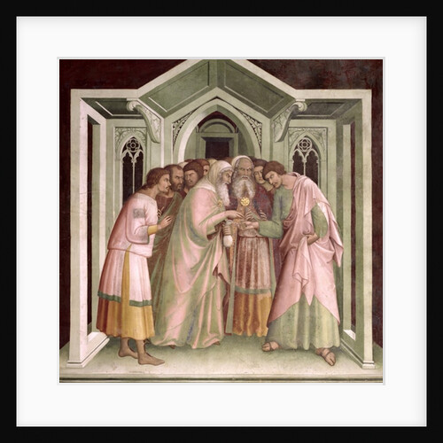Judas Receiving Payment for his Betrayal, from a series of Scenes of the New Testament by Barna da Siena
