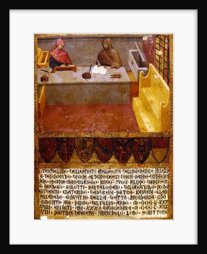 Chief Financial Officer and Scribe at their desk in the Biccherna by Paolo di Giovanni Fei